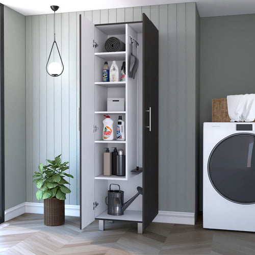 2 Door Rectangle Closet Pantry Wenge And White