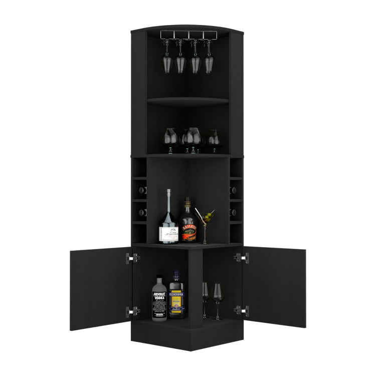 Jamesport 4 Bottle 2 Shelf Bar Cabinet Wenge