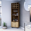Jackson 12 Bottle 2 Shelf 1 Drawer Bar Cabinet Mahagony And Macadamia