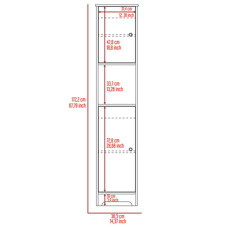 Brighton 1 Shelf Linen Cabinet White