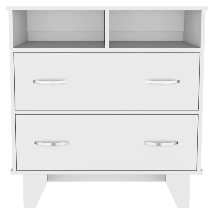 Aaron 2 Drawer 2 Shelf Dresser White
