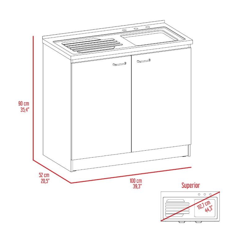 Brookeline Rectangle 2 Door Utility Sink And Cabinet White And Light Gray