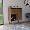 Wenge 4 Bottle 2 Drawer Bar Cabinet Mahogany And