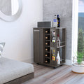 Bartlet 2 Shelf 6 Bottle Bar Cart With Division Carbon Espresso
