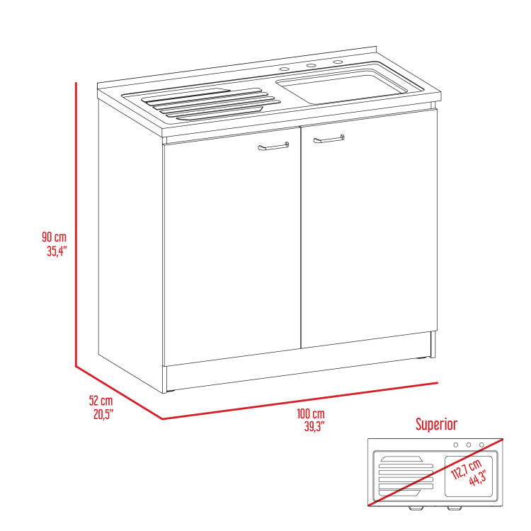 Brookeline Rectangle 2 Door Utility Sink And Cabinet White And Smokey Oak