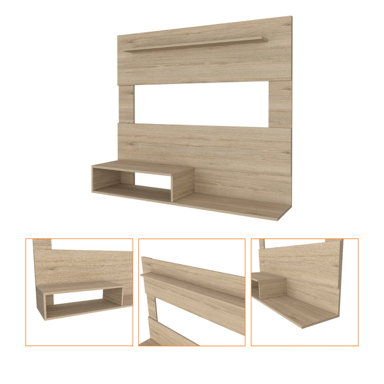 Forest Hills 3 Shelf Floating Entertainment Center Light Pine