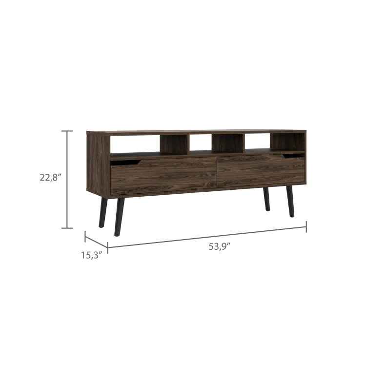 Haven 2 Drawer 3 Shelf Tv Stand Dark Walnut