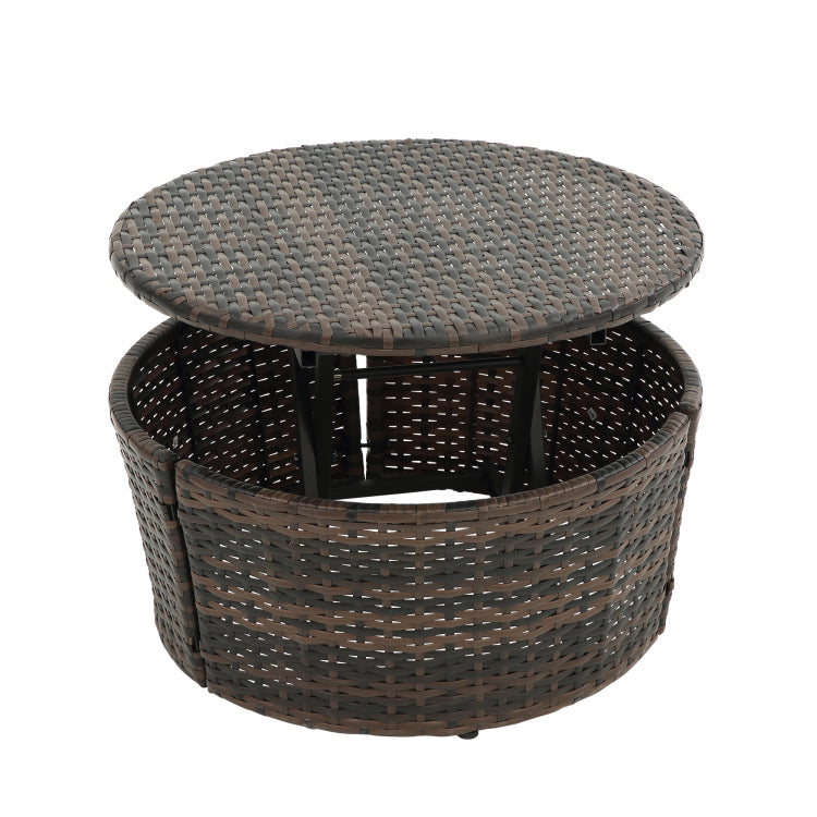 Kd Rattan Round Lounge With Canopy Bali Canopy Bed Outdoor, Wicker Outdoor Sofa Bed With Lift Coffee Table