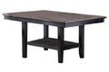 1Pc Dining Table Dark Coffee Finish Kitchen Breakfast Dining Room Furniture Table W Storage Shelve Rubber Wood