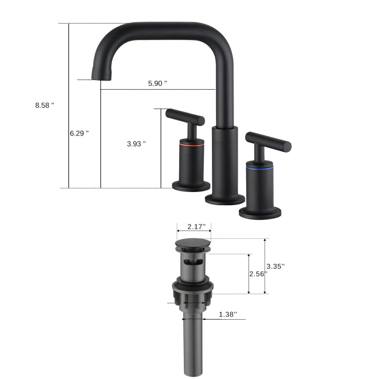 8 Inch Widespread Bathroom Sink Faucet With Pop Up Drain