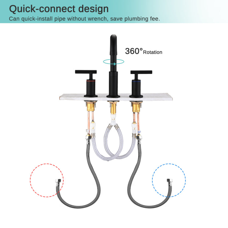 8 Inch Widespread Bathroom Sink Faucet With Pop Up Drain