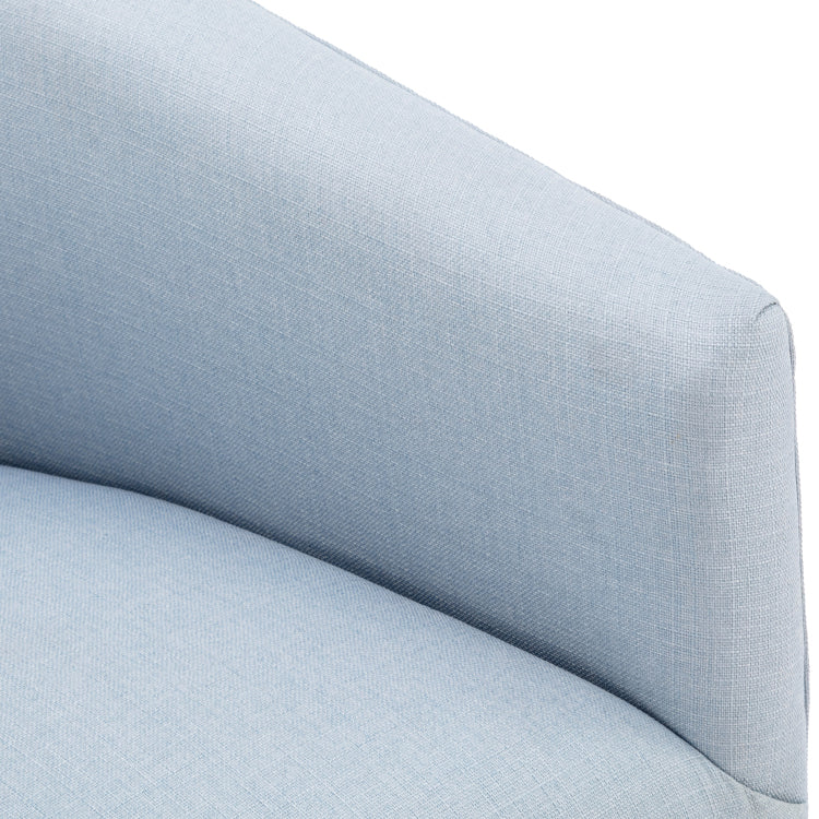 Earl Sky Blue Skirted Swivel Chair