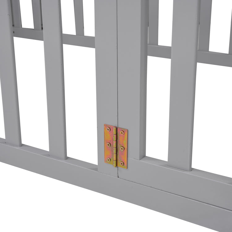Twin Size Wood Daybed Frame With Fence, Gray Old Sku :Wf289661Aae