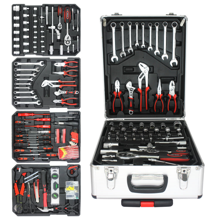 899Pcs Home Repair Tool Set Kit, Toolbox Storage Case With 4 Drawers, General Household Tool Kit With Rolling Tool Box, Tool Set Kit For Maintenance, Garden, Homeowner, Handyman Silver