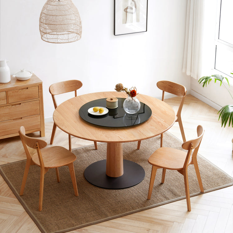 Set Of 2 Pcs Dining Chair Wooden Fas Grade Oak Natural Wood Made In North America 100% Dirt Free Wood Chair Solid Chair Table Chair Wooden Living Room Chair Simple And Natural 46.5 * 54 * 80Cm