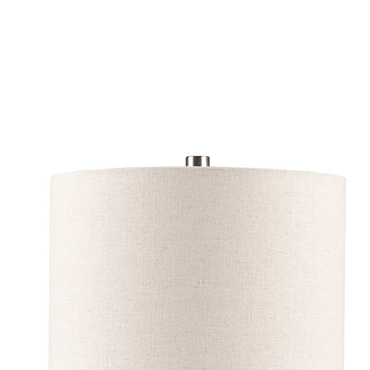 Triangular Ceramic And Wood Table Lamp