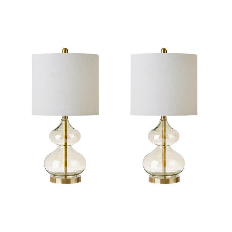 Curved Glass Table Lamp, Set Of 2