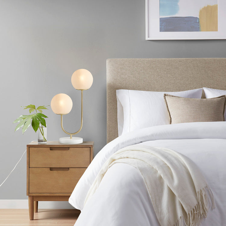 Metal 2 Light Globe Table Lamp