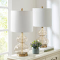 Curved Glass Table Lamp, Set Of 2