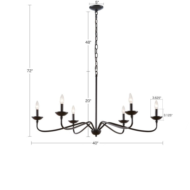 6 Light Metal Chandelier
