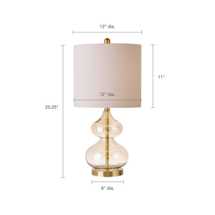 Curved Glass Table Lamp, Set Of 2