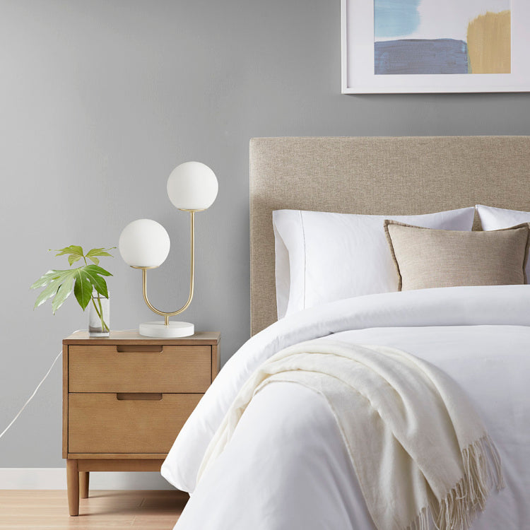 Metal 2 Light Globe Table Lamp
