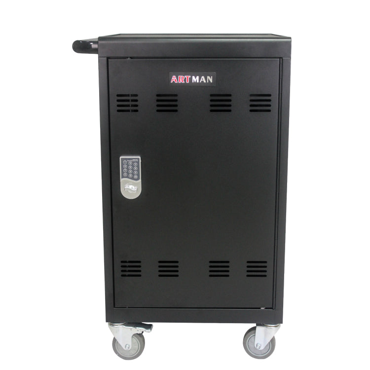 Mobile Charging Cart And Cabinet For Tablets Laptops 30 Device With Combination Lock Black