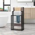 Metal Freestanding Towel Rack 3 Tiers Hand Towel Holder Organizer For Bathroom Accessories, Black