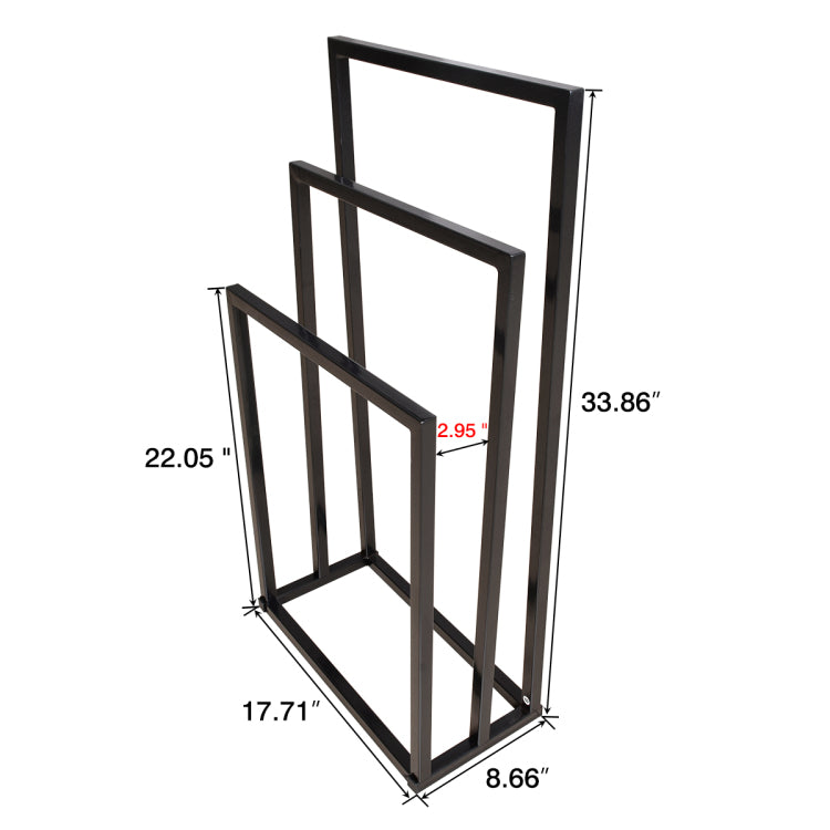 Metal Freestanding Towel Rack 3 Tiers Hand Towel Holder Organizer For Bathroom Accessories, Black