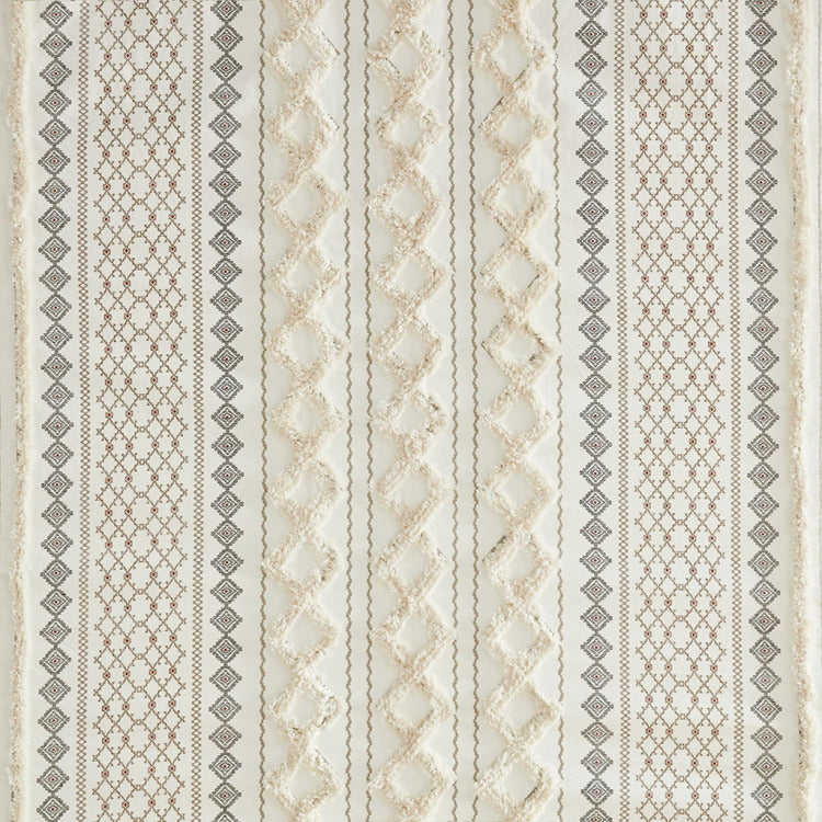 Cotton Printed Shower Curtain With Chenille