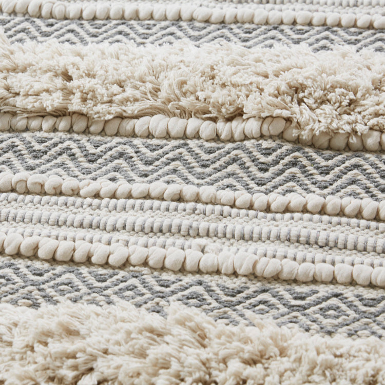Woven Texture Stripe Bath Rug Grey 20X32"