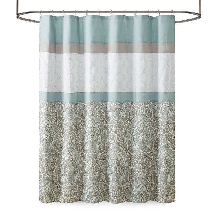Printed And Embroidered Shower Curtain