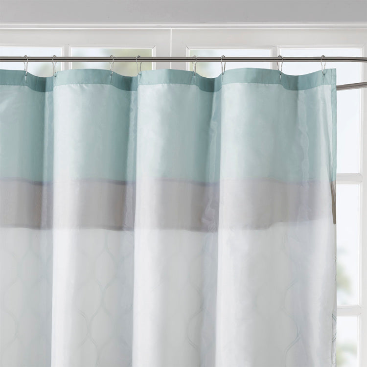 Printed And Embroidered Shower Curtain