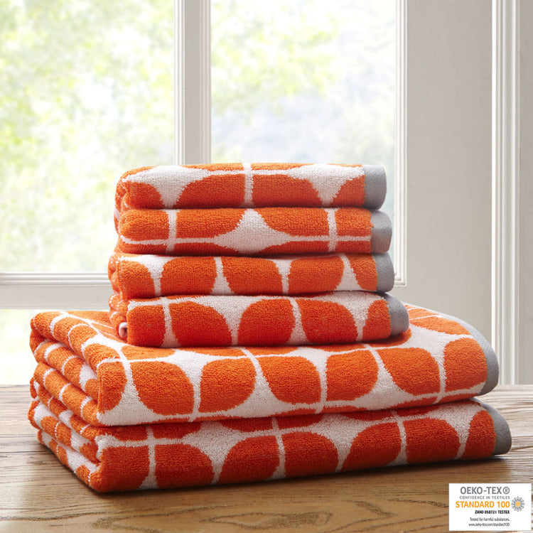 Cotton Jacquard Bath Towel 6 Piece Set