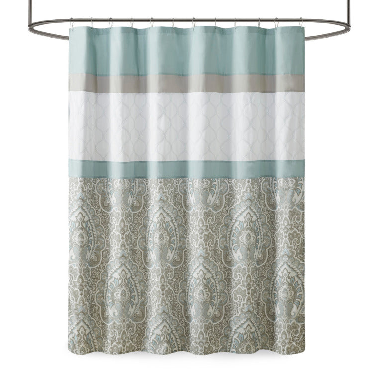 Printed And Embroidered Shower Curtain