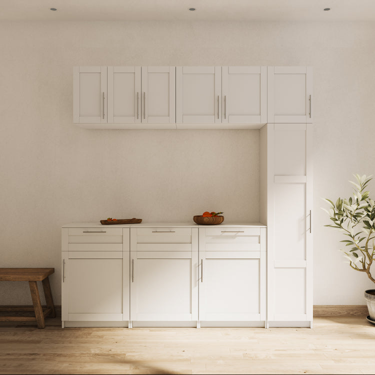 Stackable Wall Mounted Storage Cabinet, 15.75" D X 15.75" W X 70.87" H, White
