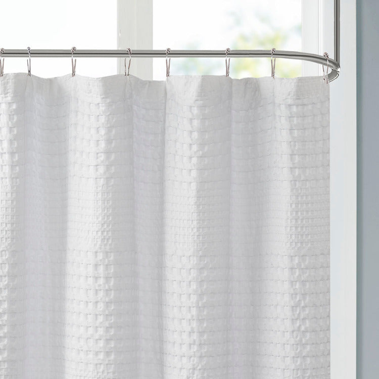 Super Waffle Textured Solid Shower Curtain