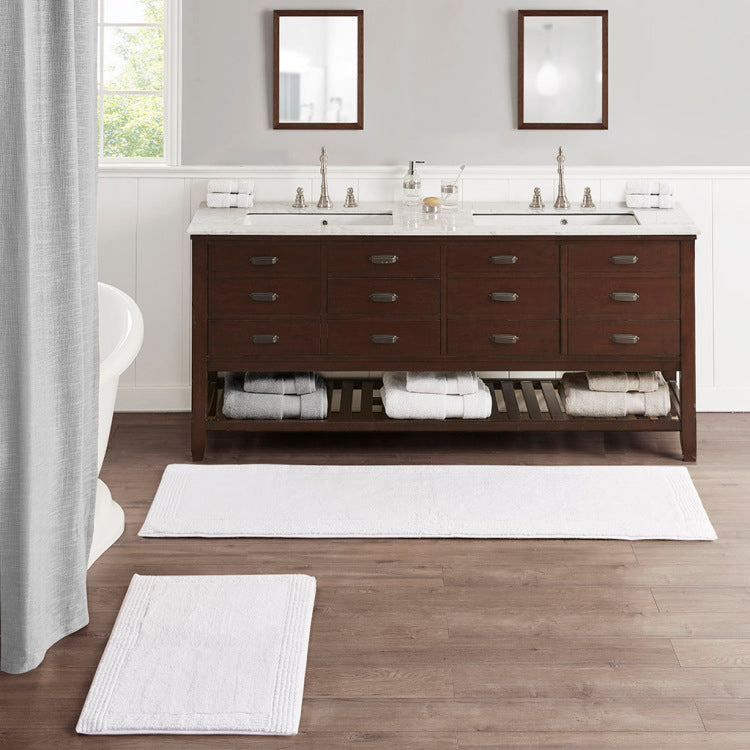 100% Cotton Tufted 3000 Gsm Reversible Bath Rug White 21X34"