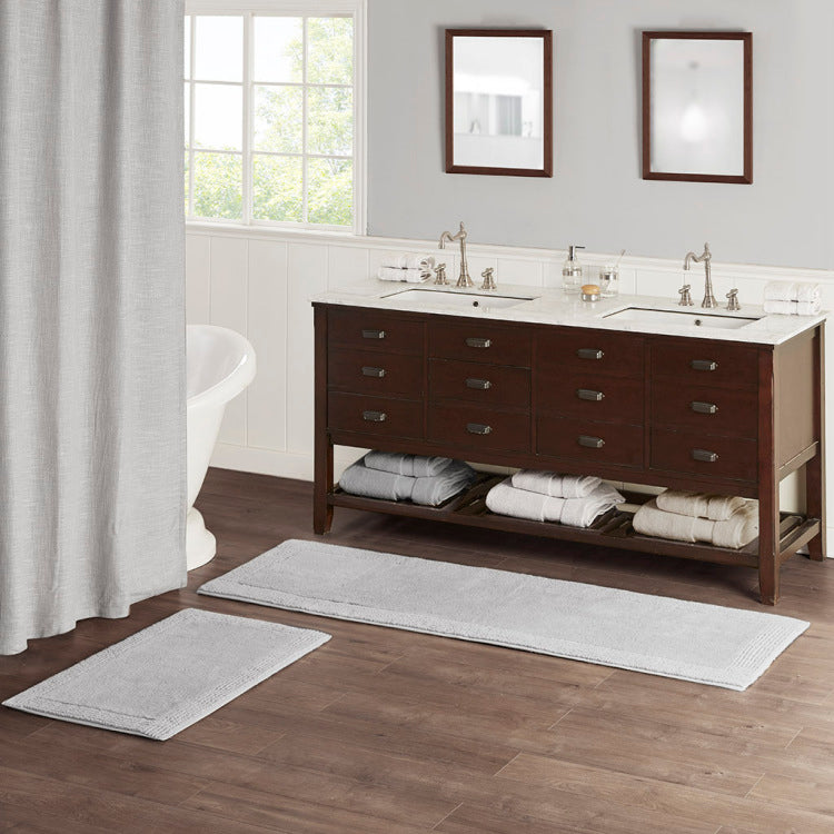 100% Cotton Tufted 3000Gsm Reversible Bath Rug Grey 21X34"