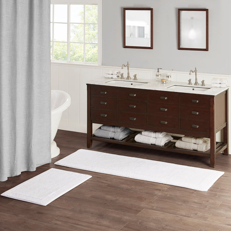 100% Cotton Tufted 3000 Gsm Reversible Bath Rug White 21X34"