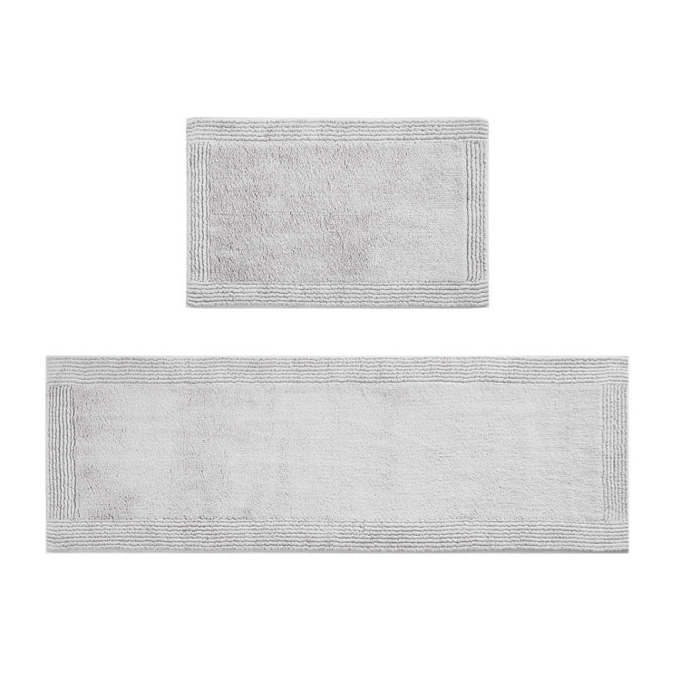 100% Cotton Tufted 3000Gsm Reversible Bath Rug Grey 24X72"