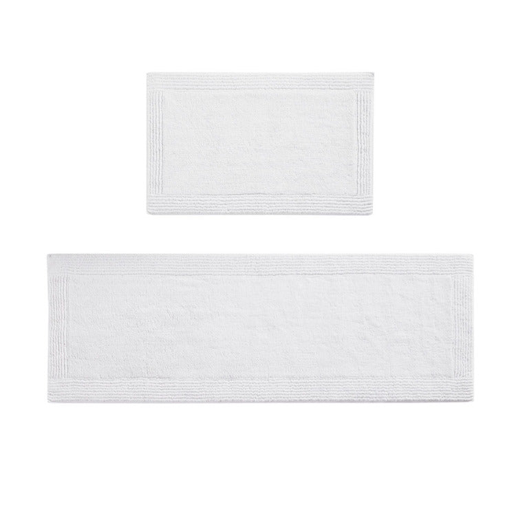 100% Cotton Tufted 3000 Gsm Reversible Bath Rug White 24X72"