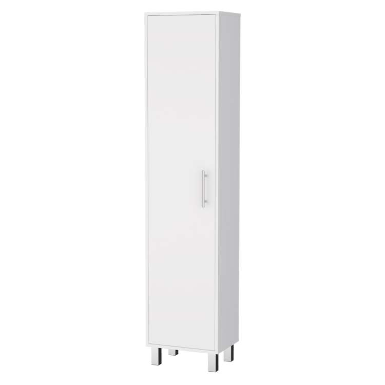 Andrews 1 Door 5 Shelf Tall Storage Cabinet White