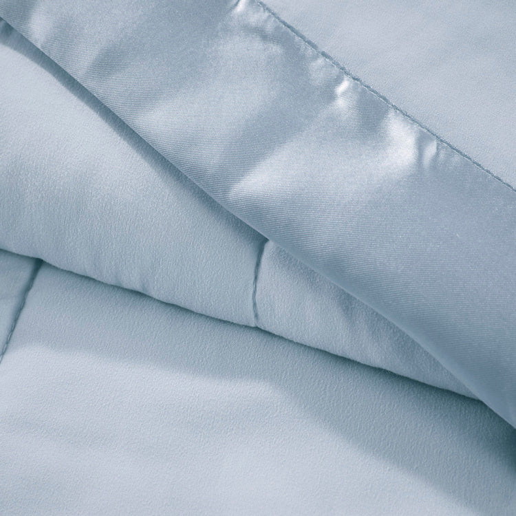 Lightweight Down Alternative Blanket With Satin Trim Blue King