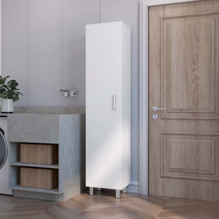 Stephan 1 Door 4 Shelf Tall Storage Cabinet White