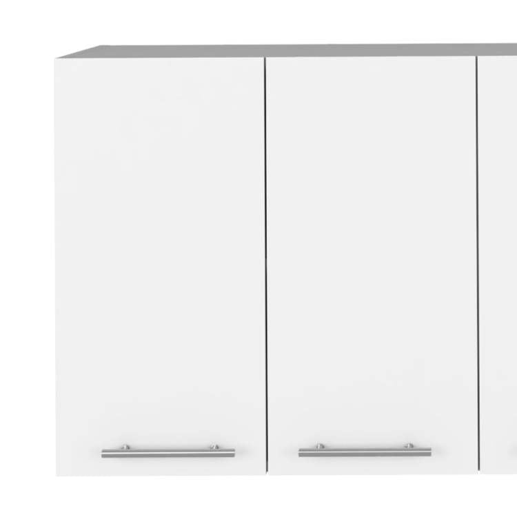Burlingame 5 Shelf 4 Door 2 Piece Kitchen Set, Kitchen Island And Upper Wall Cabinet White And Walnut