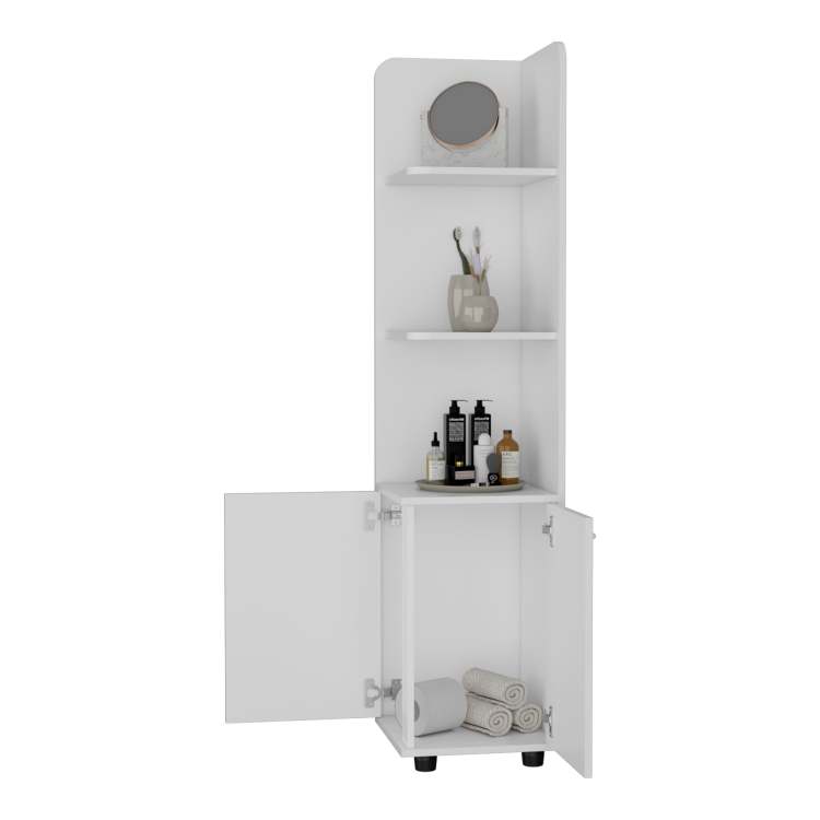 Klay 2 Door 4 Shelf Tall Storage Cabinet White