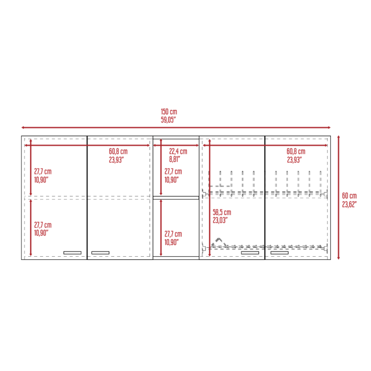Sierra 7 Shelf 4 Door 2 Piece Kitchen Set, Upper Wall Cabinet And Kitchen Island White And Light Oak