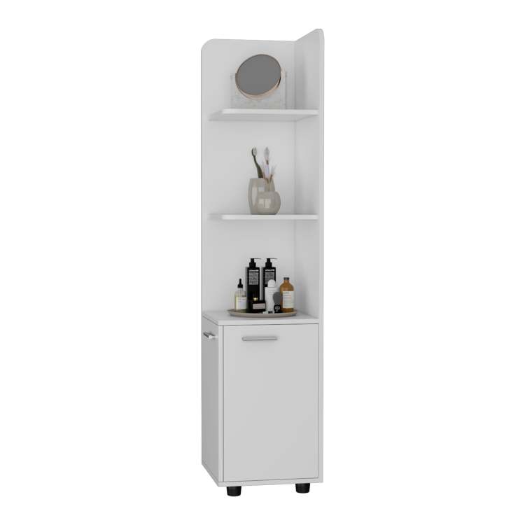 Klay 2 Door 4 Shelf Tall Storage Cabinet White
