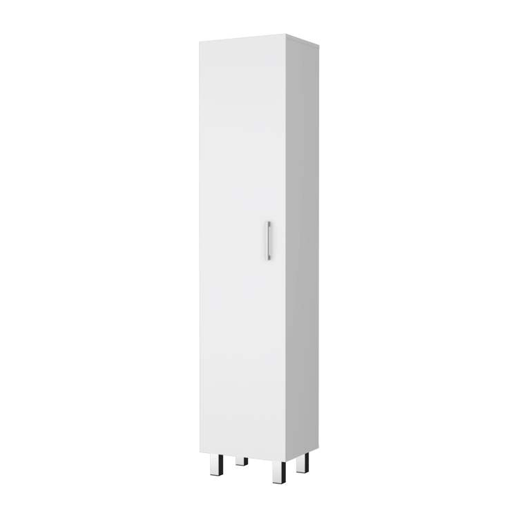 Stephan 1 Door 4 Shelf Tall Storage Cabinet White